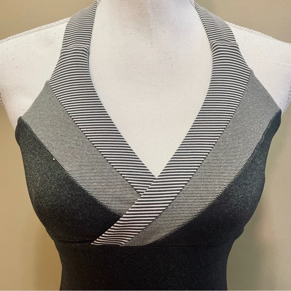 Lululemon Gray Stripe Athletic Tank Top Size 4